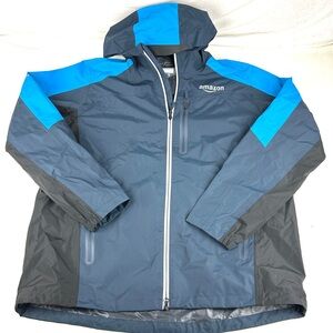 Amazon Tropical Rain Shell Blue Vented Waterproof Zip Luly Yang Jacket Men's XL